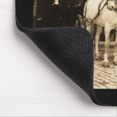 馬が引くHookおよびLadder Fire Company -ヴィンテージ マウスパッド (コーナー)