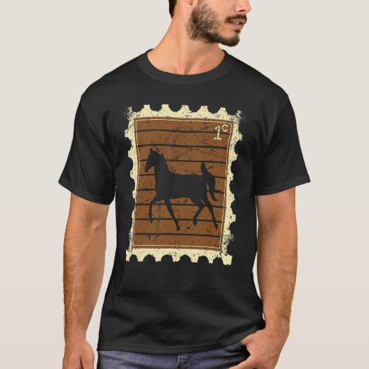 馬が描かれた切手 Tシャツ (正面)