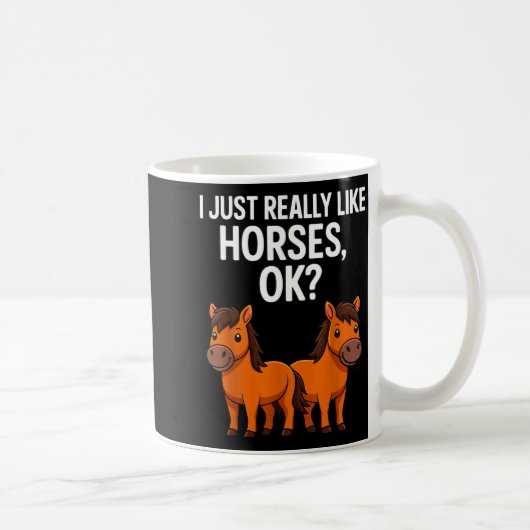馬が本当に好きなの 馬術 乗馬 コーヒーマグカップ (右)