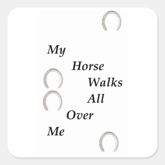 馬が歩いて来た スクエアシール (正面)
