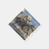 馬が水の中を駆け回る スタンダードカクテルナプキン (角)