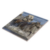 馬が水の中を駆け回る タイル (側面)