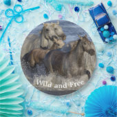 馬が水の中を駆け回る ペーパープレート (パーティー)