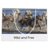 馬が水の中を駆け回る ラージペーパーバッグ (裏面)