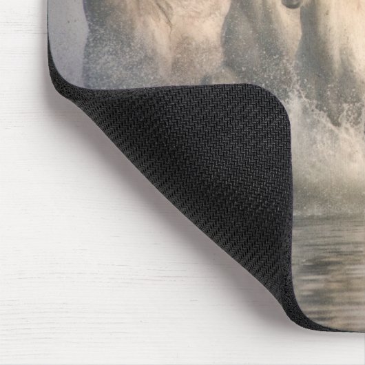 馬が水の中を駆地中海のける マウスパッド (コーナー)