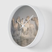 馬が水の中を駆地中海のける 壁時計 (傾斜)