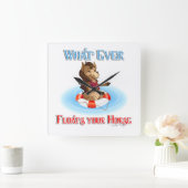 馬が浮くものは何でも スクエア壁時計 (ホーム)