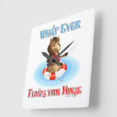 馬が浮くものは何でも スクエア壁時計 (傾斜)