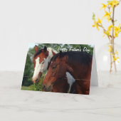 馬が父の日を写真に カード (黄色い花)