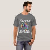 馬が私の心をときめかせる 乗馬ガール 馬術 Tシャツ (正面フル)