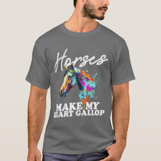 馬が私の心をときめかせる 乗馬ガール 馬術 Tシャツ