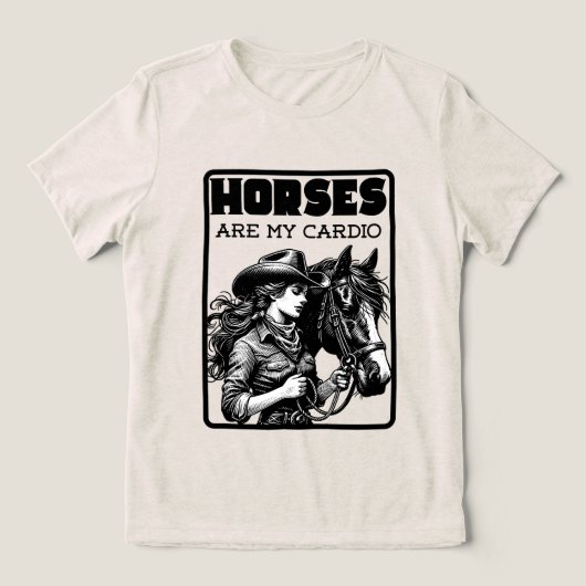 馬が私の有酸素運動 トライブレンドTシャツ (デザイン正面)