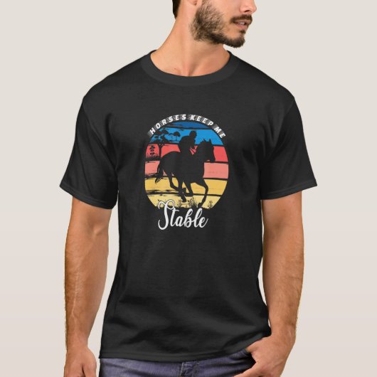 馬が私を落ち着かせる - 乗馬 Tシャツ (正面)