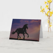 馬が自由に駆ける カード (黄色い花)