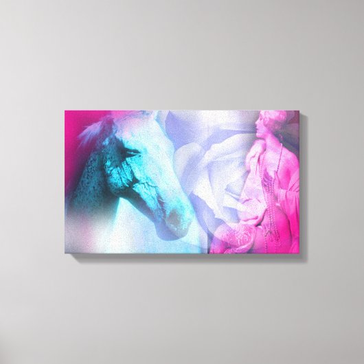 馬が足りない翼を貸してくれる キャンバスプリント (正面)