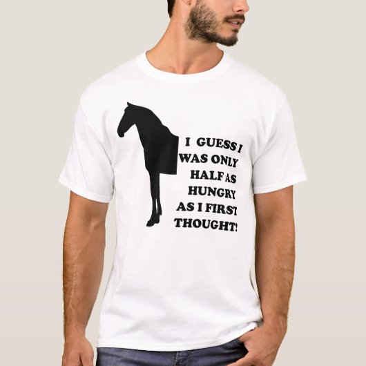 馬が食べられそうな面白いTシャツ Tシャツ (正面)