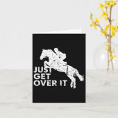 馬が馬を跳び越えて馬を乗り越える カード (黄色い花)