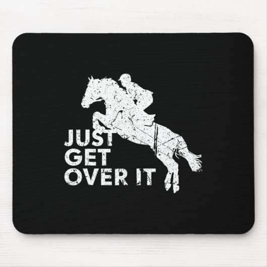 馬が馬を跳び越えて馬を乗り越える マウスパッド (正面)