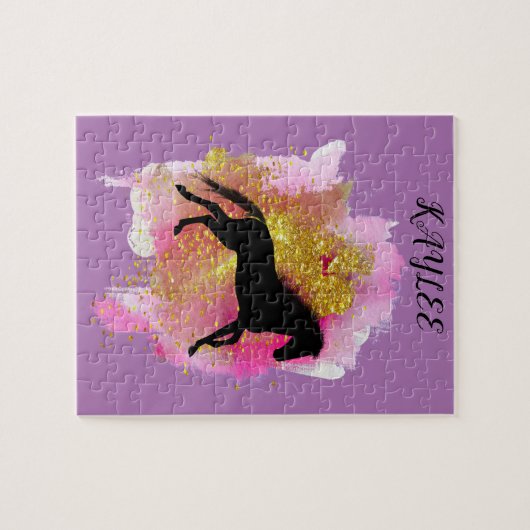 馬きらめくパズルパーソナライズされた。 ジグソーパズル (横)