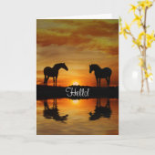 馬こんにちは カード (黄色い花)