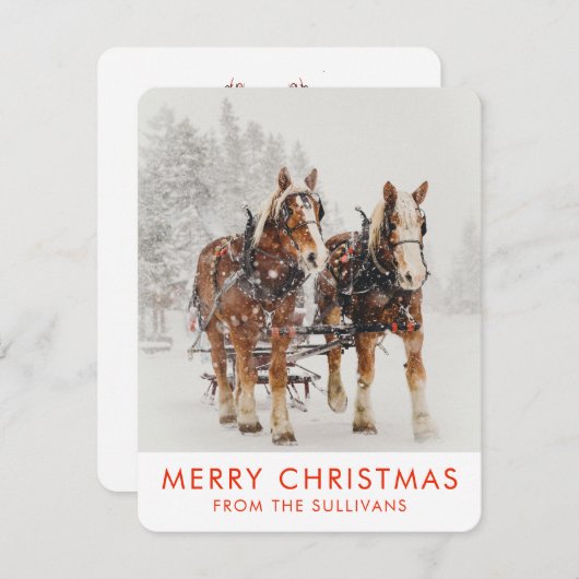 馬そり描クリスマスシーン シーズンカード (正面/裏面)