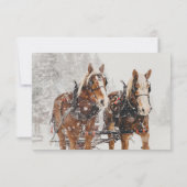 馬そり描クリスマスシーンRSVP 招待状 (裏面)