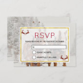 馬そり描クリスマスシーンRSVP 招待状 (正面/裏面)