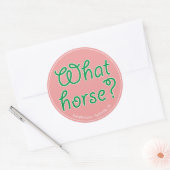 馬って？ラウンドステッカー（ピンク） ラウンドシール (封筒)