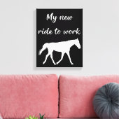 馬で働く私の新しい乗り物おもしろい キャンバスプリント (インサイチュ (リビング))