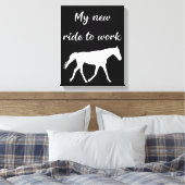 馬で働く私の新しい乗り物おもしろい キャンバスプリント (インサイチュ (寝室))