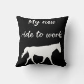 馬で働く私の新しい乗り物おもしろい クッション (裏面)