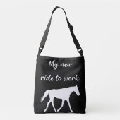 馬で働く私の新しい乗り物おもしろい クロスボディバッグ (裏面)