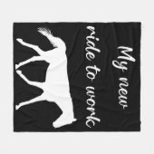 馬で働く私の新しい乗り物おもしろい フリースブランケット (正面(横))