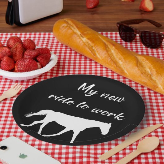 馬で働く私の新しい乗り物おもしろい ペーパープレート (ピクニック)