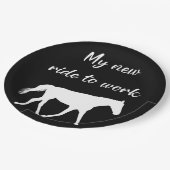 馬で働く私の新しい乗り物おもしろい ペーパープレート (アングル)