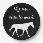 馬で働く私の新しい乗り物おもしろい ペーパープレート (正面)