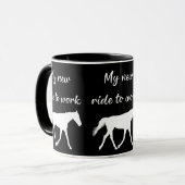 馬で働く私の新しい乗り物おもしろい マグカップ (正面左)