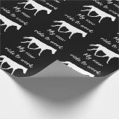 馬で働く私の新しい乗り物おもしろい ラッピングペーパー (角)