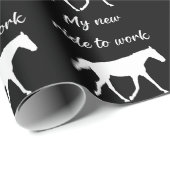 馬で働く私の新しい乗り物おもしろい ラッピングペーパー (ロールコーナー)