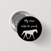 馬で働く私の新しい乗り物おもしろい 缶バッジ (正面&裏面)