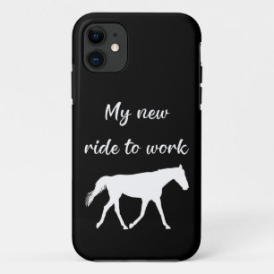 馬で働く私の新しい乗り物おもしろい iPhone 11 ケース