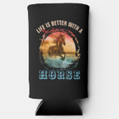 馬で暮らすの方が好い スリム缶クーラー (正面)