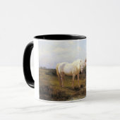 馬で水を汲む地方の若い女性 マグカップ (正面左)