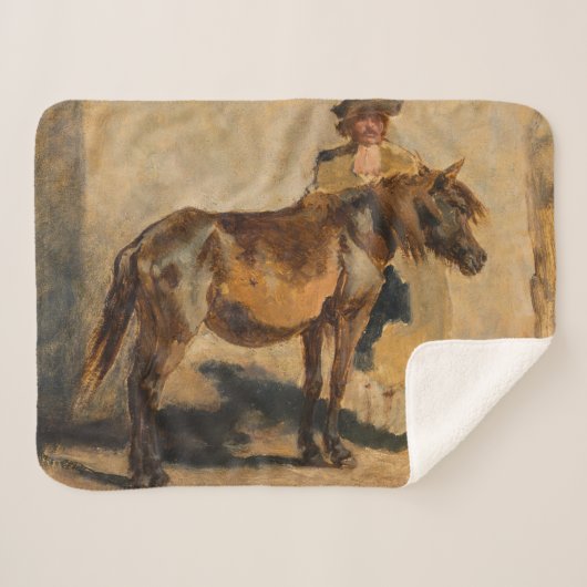 馬で羊飼い シェルパブランケット (正面(横))