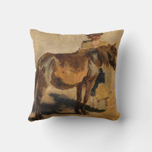 馬で羊飼い（動物芸術） クッション (裏面)