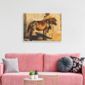 馬で羊飼ウマ科のい キャンバスプリント (インサイチュ (リビング))