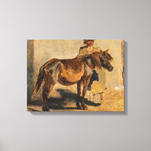 馬で羊飼ウマ科のい キャンバスプリント (正面)