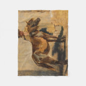 馬で羊飼ウマ科のい フリースブランケット (正面)