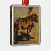 馬で羊飼ウマ科のい メタルオーナメント (右)
