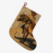 馬で羊飼ウマ科のい ラージクリスマスストッキング (正面 (吊り時))